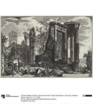 Andere Ansicht des Tempio della Sibilla in Tivoli (aus: Vedute di Roma)