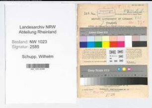 Entnazifizierung Wilhelm Schupp , geb. 23.03.1890 (Amtsbaumeister)