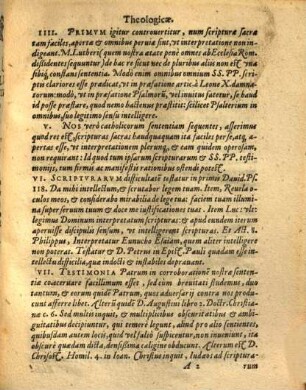 Theses Theologicae: De Syncera Ac Solida Verbi Dei, In Religionis Potissimvm Controversiis Dirimendis interpretatione : ad publicam disputationem propositae