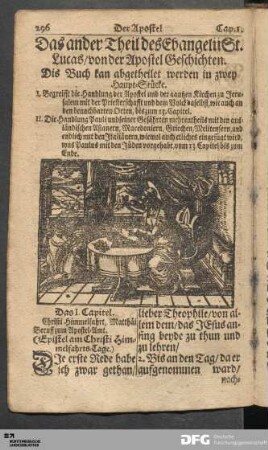 Das ander Theil des Evangelii St. Lucas/ von der Apostel Geschichten.