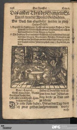 Das ander Theil des Evangelii St. Lucas/ von der Apostel Geschichten.