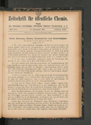 Heft XVI. 15. September 1918.