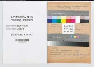 Entnazifizierung Heinrich Schroeder, geb. 21.11.1903 (Polizeibeamter)
