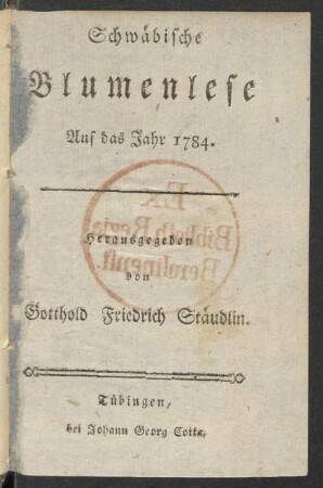 1784: Schwäbische Blumenlese