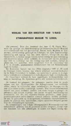 Verslag van den directeur van's Rijks Ethnographisch Museum te Leiden