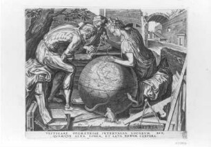 Die Geometrie : Floris, Frans (Inventor): Die Geometrie. Kupferstich; 229 x 285 mm. Dresden: Kupferstich-Kabinett A 31806