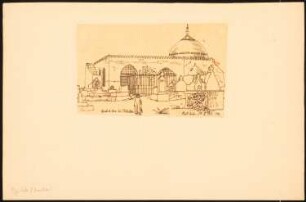 Grab der Eva bei Dschidda: Seitenansicht, nach einer fotografischen Aufnahme aus: Illustrirte Zeitschrift, 1872, S. 1491 (Angebliches Grab der Eva wurde 1975 zubetoniert)