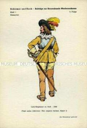 Uniformdarstellung, Reiter des Leib-Regiments zu Pferde, Kurfürstentum Hannover, 1640.