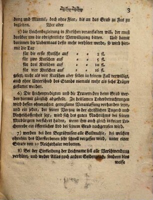 Obrigkeitliche Verordnung die Begräbniß und Traueranstalten betreffend : [Verordnet im Rath, Dienstags den 17 September 1782]