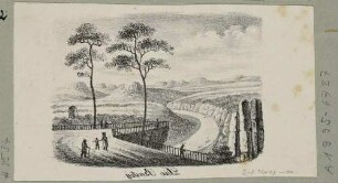 Die Basteiaussicht bei Rathen nach Südosten über das Elbtal auf die Tafelberge der Sächsischen Schweiz, seitenverkehrt