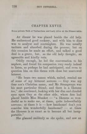 Chapter XXVIII. Some private talk of Varbarriere and Lady Alice at the dinner-table