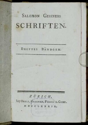3: Salomon Gessners Schriften