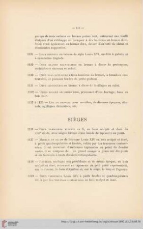 Sièges (Nr. 1136 - 1169)