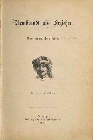 Rembrandt als Erzieher