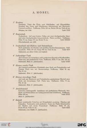 Möbel (Nr. 1-91)