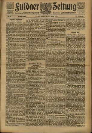 Erste Ausgabe vom Freitag, den 17. März 1911.