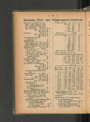 Deutsche Post- und Telegraphen-Gebühren