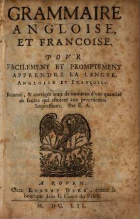 Grammaire angloise et françoise