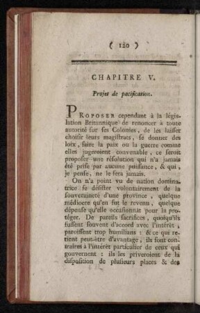 Chapitre V. Projet de pacification.
