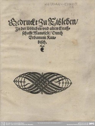 Druckermarke: Gedruckt zu Eisleben/