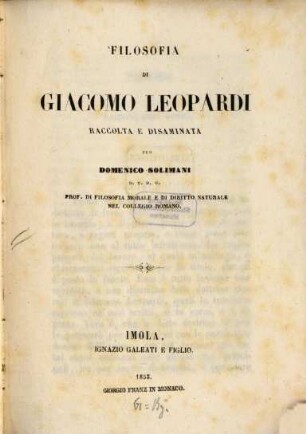 Filosofia di Giacomo Leopardi