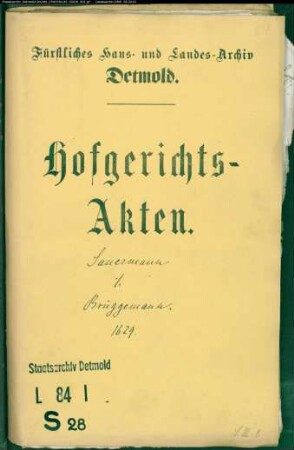 Saurmann, Wilhelms Kinder Vormunde gegen Johann Brüggemann zu Salzuflen - Schuldforderung