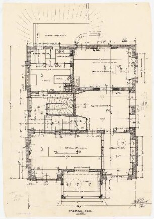 Einfamilienhaus, Berlin (?): Grundriss Erdgeschoss 1:50