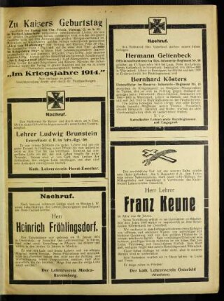 Nachruf : [Lehrer Ludwig Brunstein]