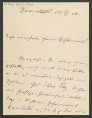 Brief an Ludwig Strecker  und B. Schott's Söhne, Mainzer Liedertafel und Damengesangverein : 24.06.1910