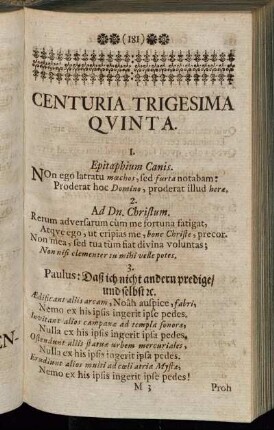 Centuria Trigesima Quinta.