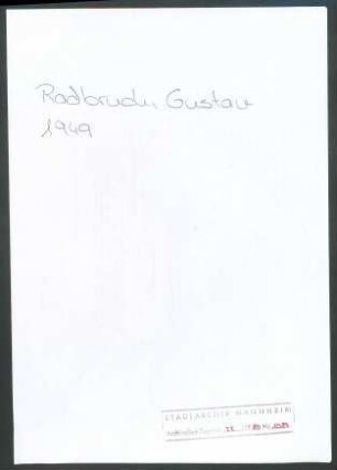 Radbruch, Gustav, Heidelberg, an Wichert