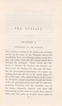 Chapter I. Topography of the Punjaub