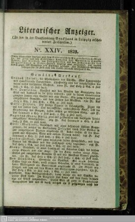 Literarischer Anzeiger No. XXIV. 1823