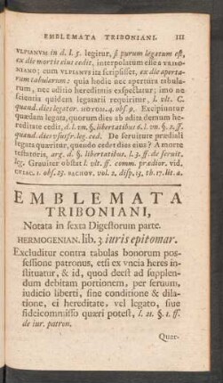 Emblemata Triboniani, Notata in sexta Digestorum parte