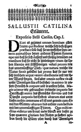 Sallustii Catilina Erläutert