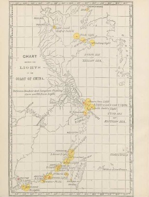 Chart showing the lights on the coast of China