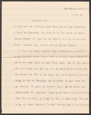 Nachlass von Paul Heyse (1830-1914): Briefe von Ernst Muellenbach an Paul Heyse - BSB Heyse-Archiv VI. Muellenbach, Ernst