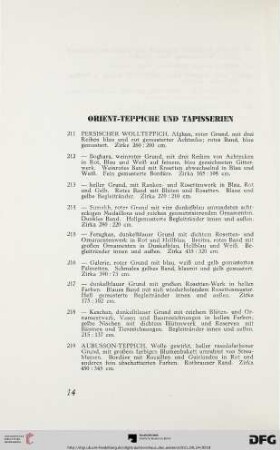 Orient-Teppiche und Tapisserien (Nr. 211-280)