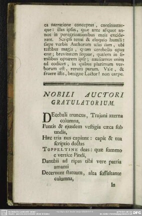 Nobili Auctori Gratulatorium