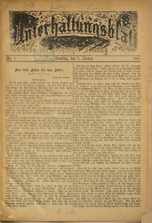 Kitzinger Zeitung. Unterhaltungsblatt zur Kitzinger Zeitung. 1897