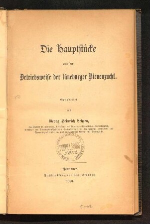 Die Hauptstücke aus der Betriebsweise der Lüneburger Bienenzucht