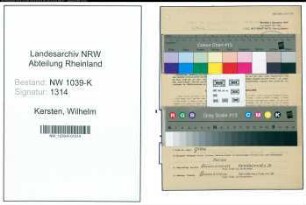 Entnazifizierung Wilhelm Kersten , geb. 28.10.1900 (Schlosser)