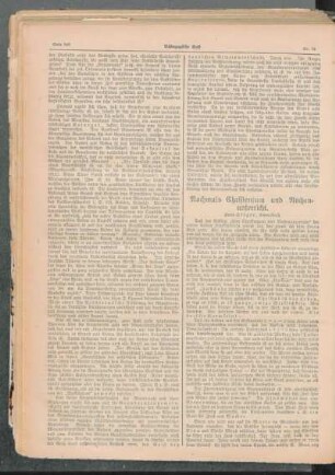 Nochmals Christentum und Rechenunterricht : [Im Volksstaat]