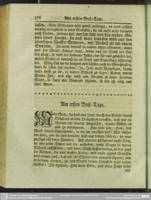 Am ersten Buß-Tage