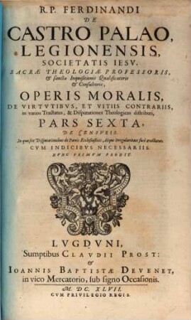 Opus morale de Virtutibus et Vitiis contrariis. 6