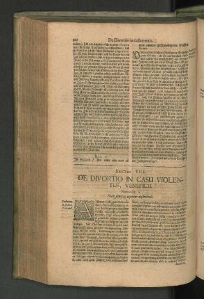 Sectio VIII. De Divortio in casu Violentiae, veneficii. Numerus I. Num saevitia aequqrut desertioni?