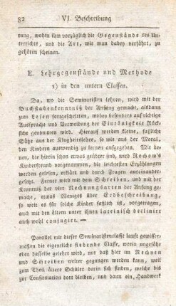 1) in den untern Classen.