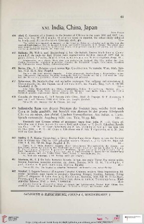 XXI. India, China, Japan (Nr. 454 - 464)
