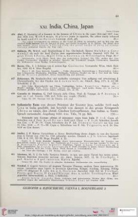 XXI. India, China, Japan (Nr. 454 - 464)