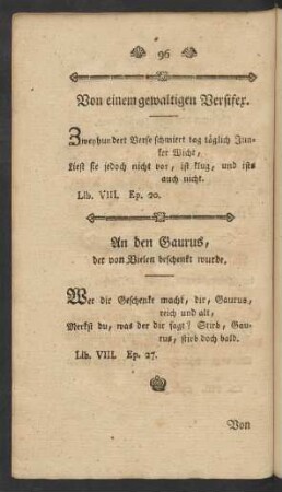 Von einem gewaltigen Versifex
